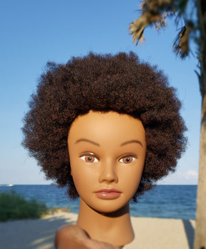 US Mannequin Head 100% Real Human Hair Manikin Cosmetology Doll Head Black  Brown